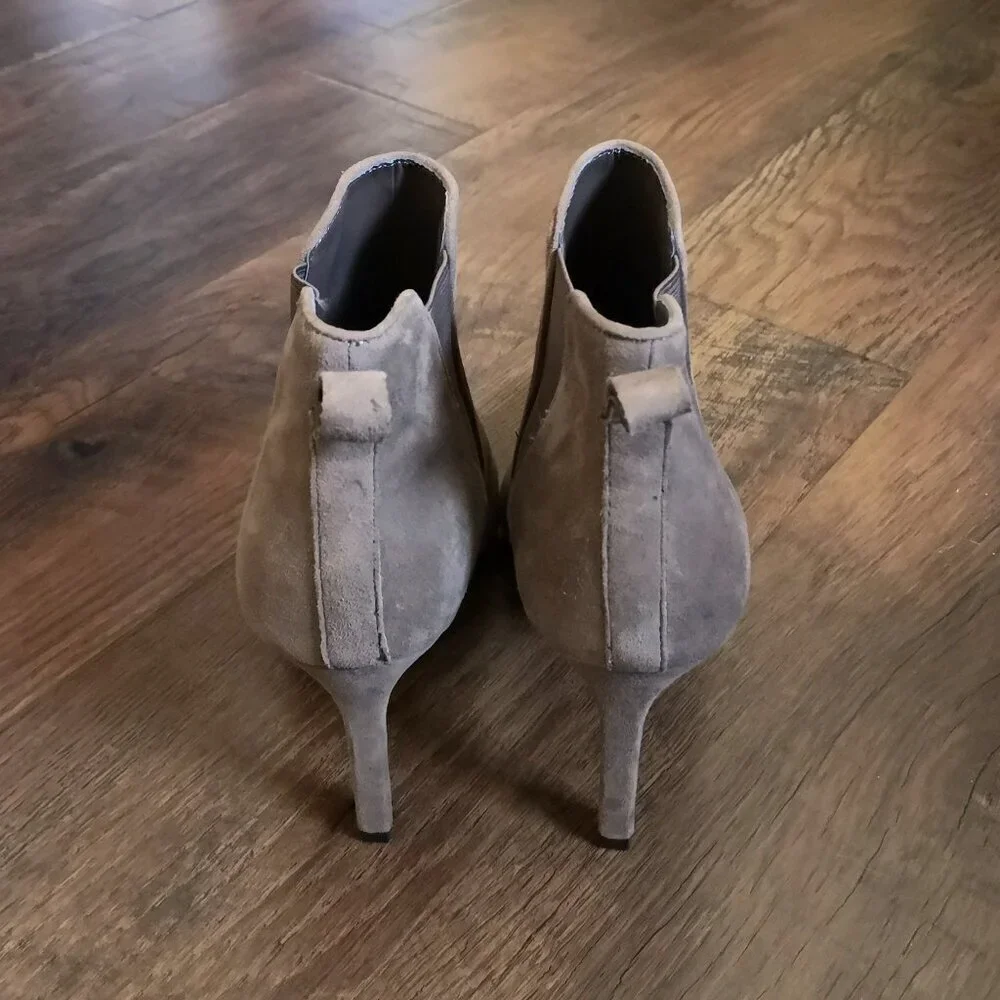 Brand New Ralph Lauren High Heeled Wedge Ankle Boots Light Brown Suede Size 7.5B